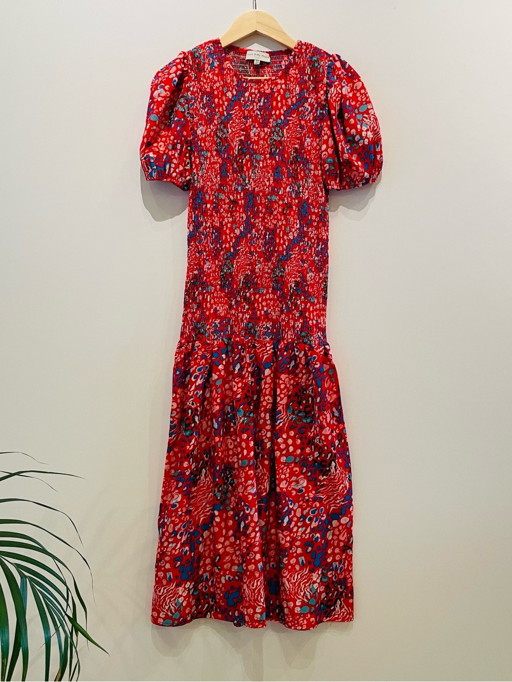 Never Fully Dressed Red and Blue Patterned Maxi Dress Excellent Condition